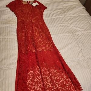 Red lace dress NWT